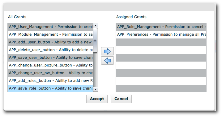 Assign Grants to a Role